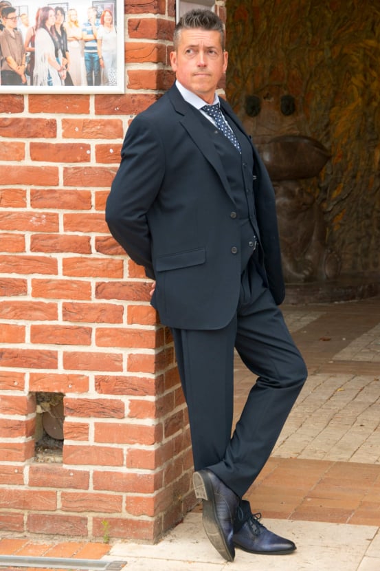 Férfi öltöny mellény szett