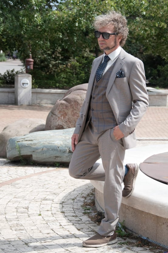 Férfi öltöny mellény szett