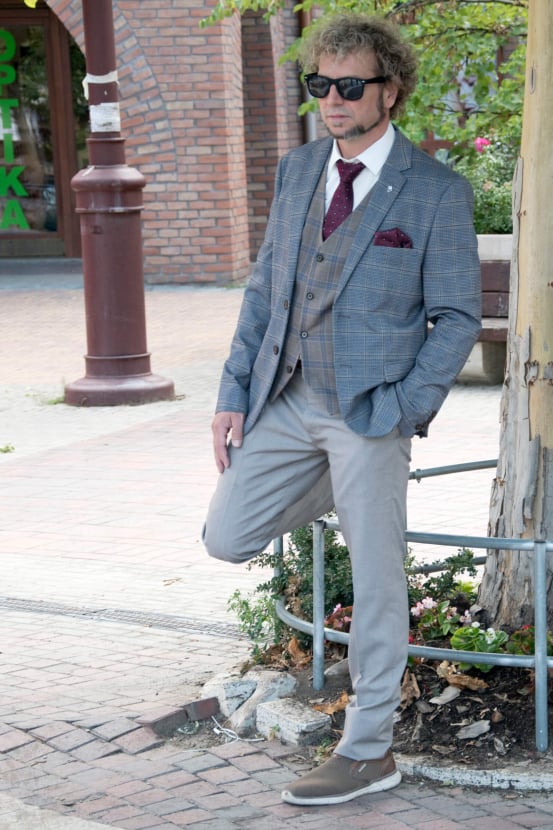 Férfi zakó mellény szett