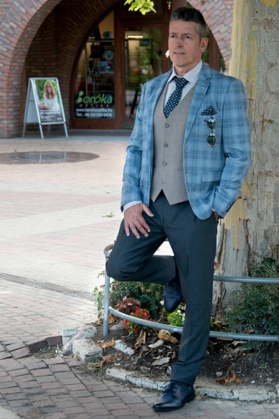 Férfi zakó mellény szett