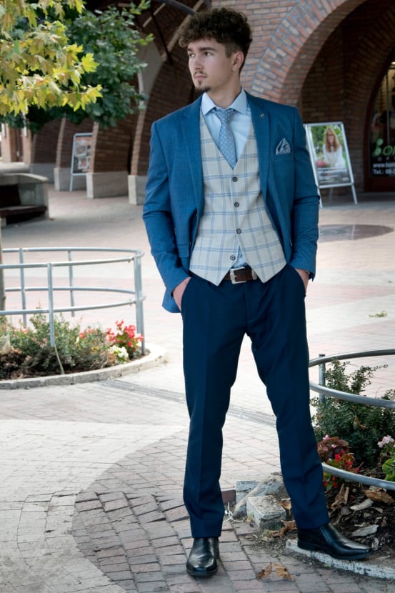 Férfi zakó mellény szett