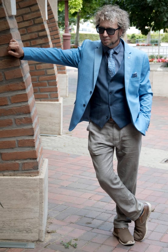 Férfi zakó mellény szett