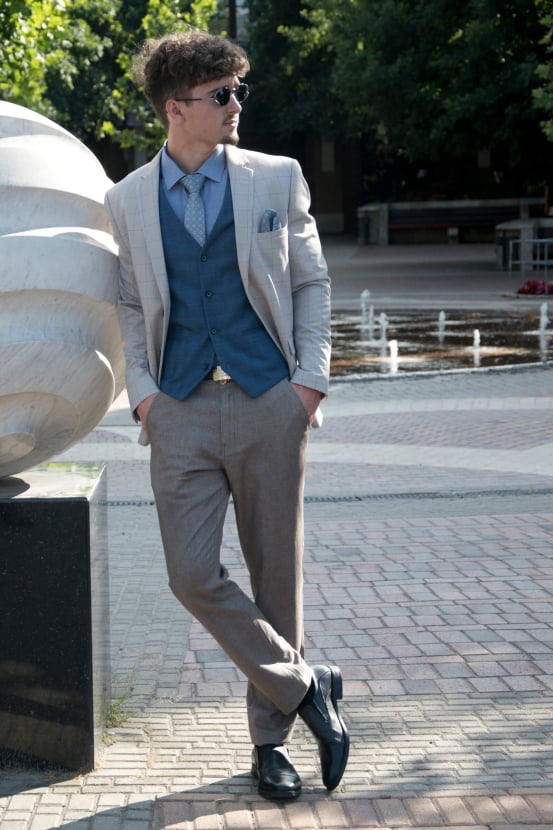 Férfi zakó mellény szett